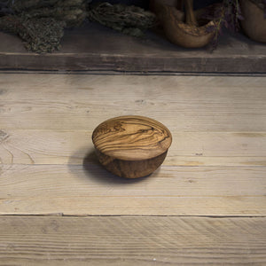 Olive wood sugar/salt bowl with lid - Be Natural Products