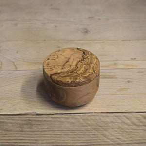 Olive wood pot with twist magnetic lid - Be Natural Products